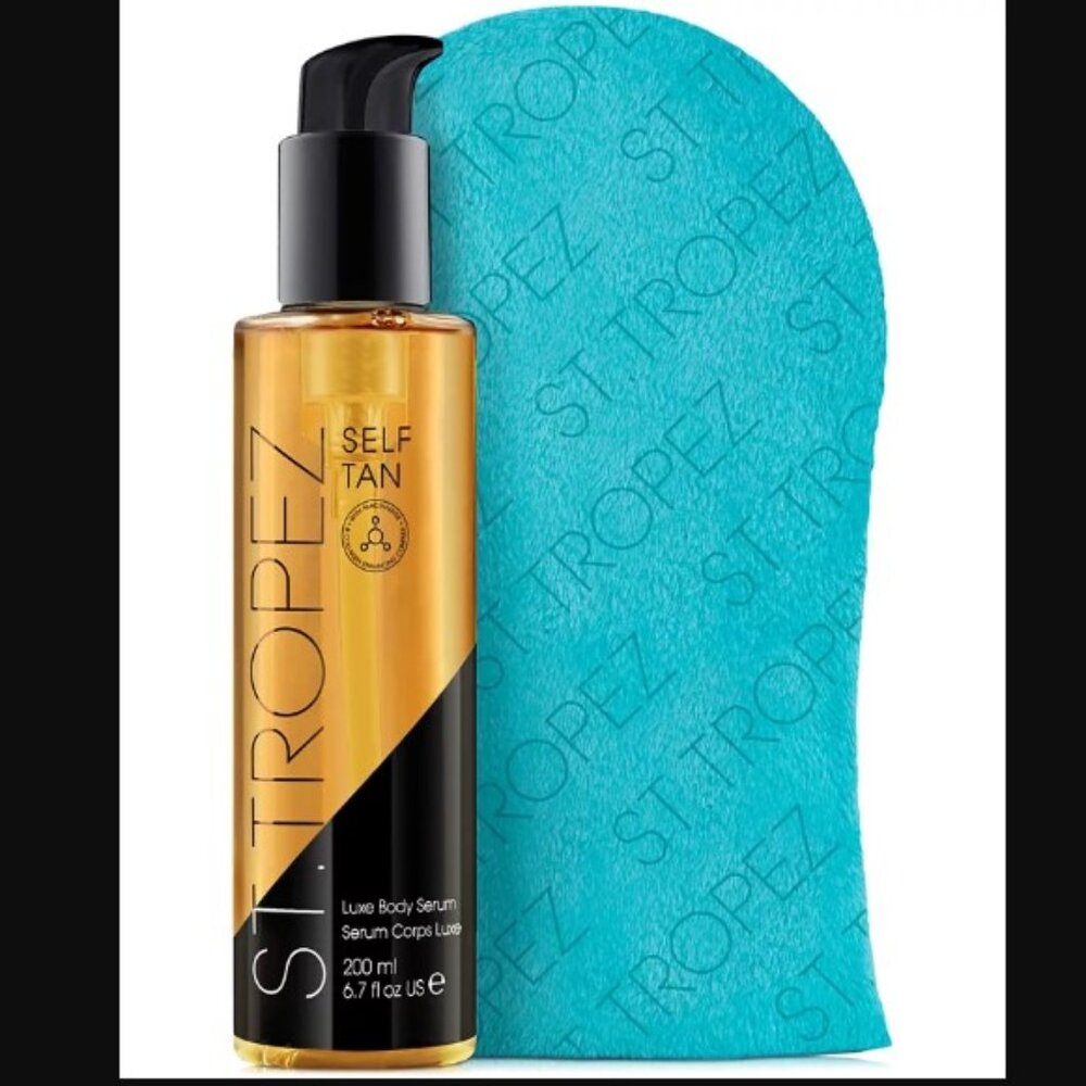 NIB ST. TROPEZ SELF TAN LUXE BODY SERUM with MITT